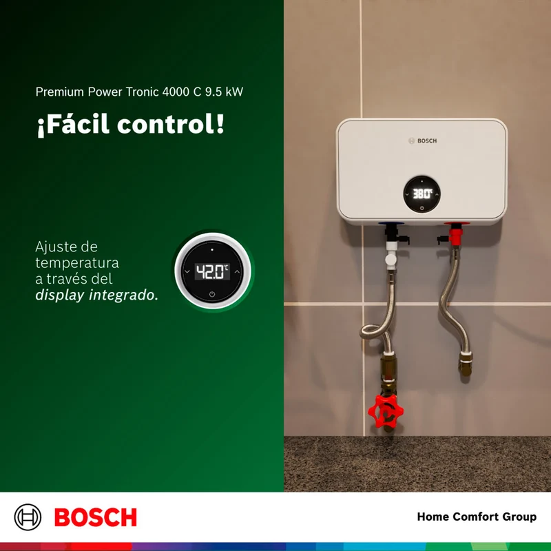 Calentador de agua eléctrico de paso 9,5 kW a 220 V Tronic 4000 C