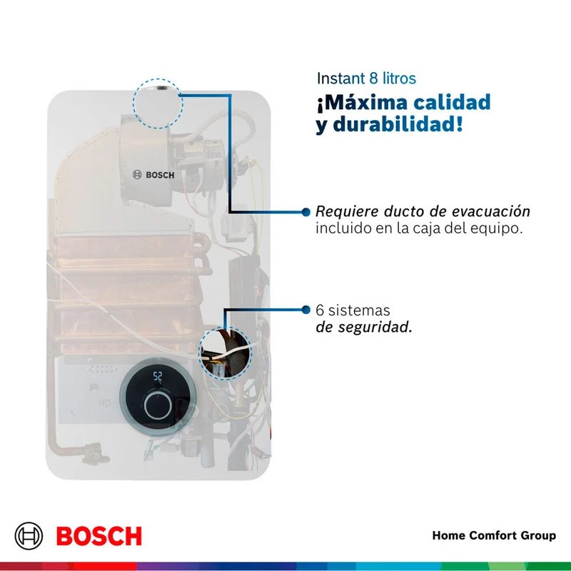 Calentador de agua 8 litros tiro forzado de paso a gas natural Therm 2400 F