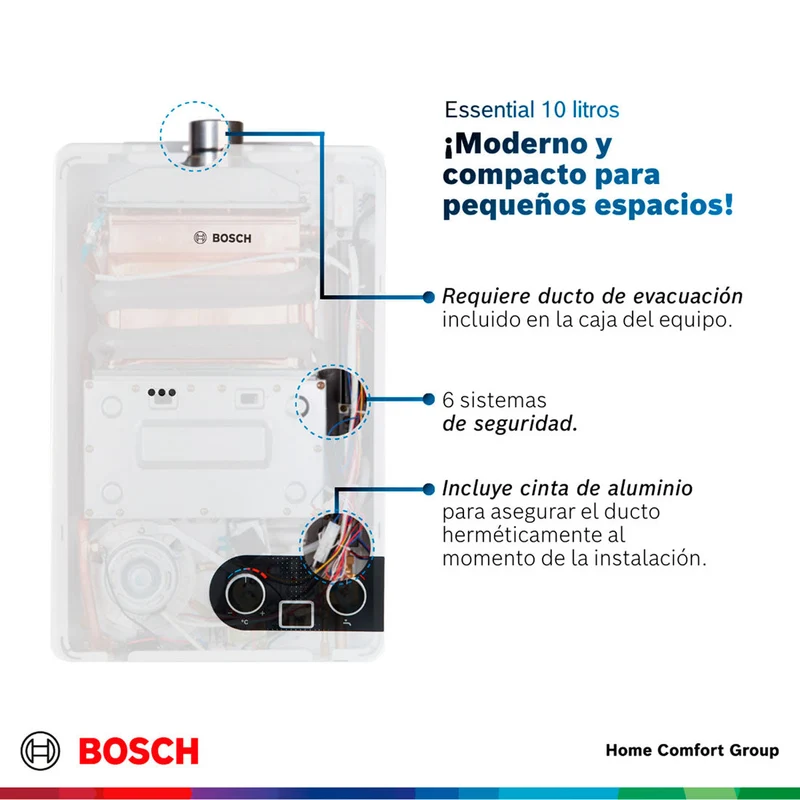 Calentador de agua 10 litros tiro forzado de paso a gas propano Therm 1400 F