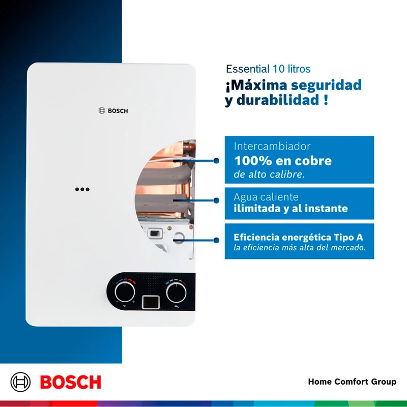 Calentador de agua 10 litros tiro forzado de paso a gas natural Therm 1400 F
