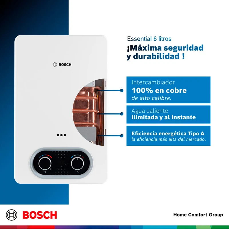 Calentador de agua 6 litros tiro forzado de paso a gas propano Therm 1400 F