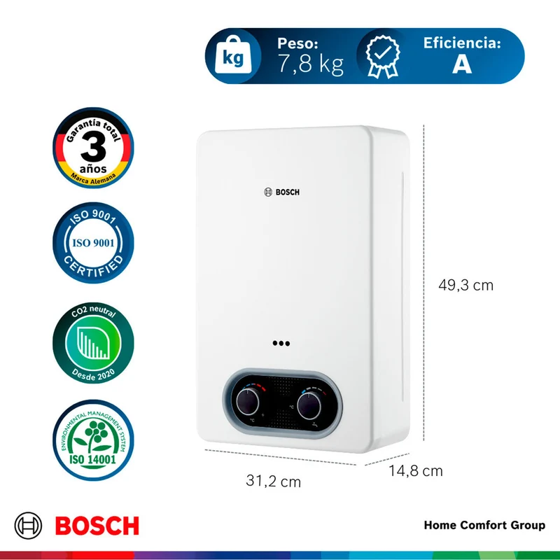 Calentador de agua 6 litros tiro forzado de paso a gas propano Therm 1400 F