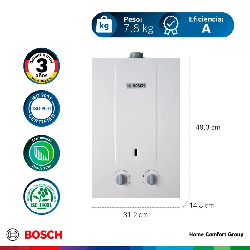 Calentador de agua 6 litros tiro forzado de paso a gas propano Therm 1000 F