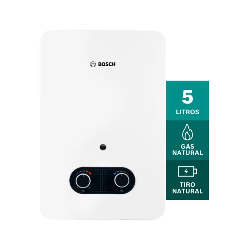 Calentador de agua 5 litros tiro natural de paso a gas natural Vital 1500