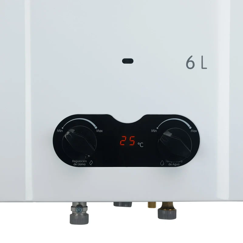 Calentador de agua de paso a gas natural tiro forzado Bambú 6 litros blanco marca Haceb