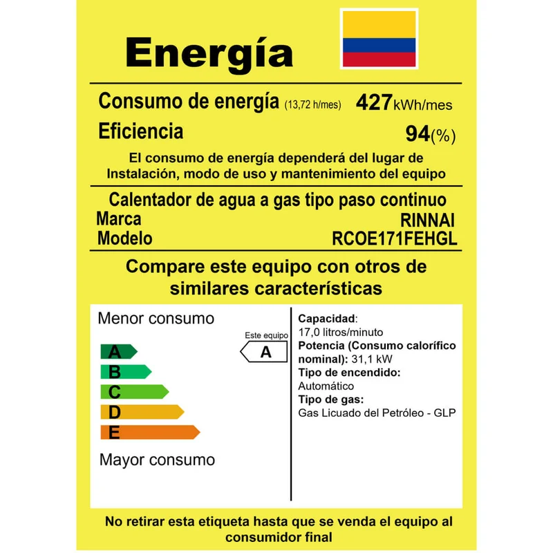 Calentador de paso agua 17 lts a gas propano color gris