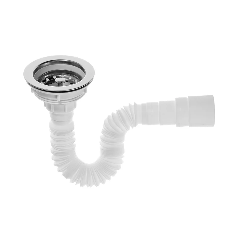 Sifón flexible con canastilla para lavaplatos marca Boccherini