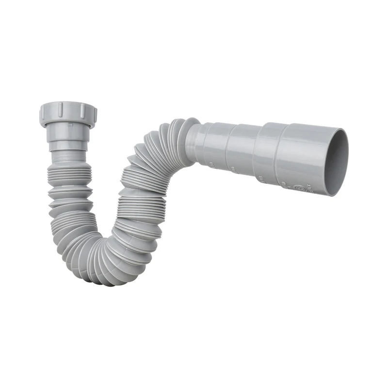 Sifón flexible sencillo nacional gris marca Boccherini