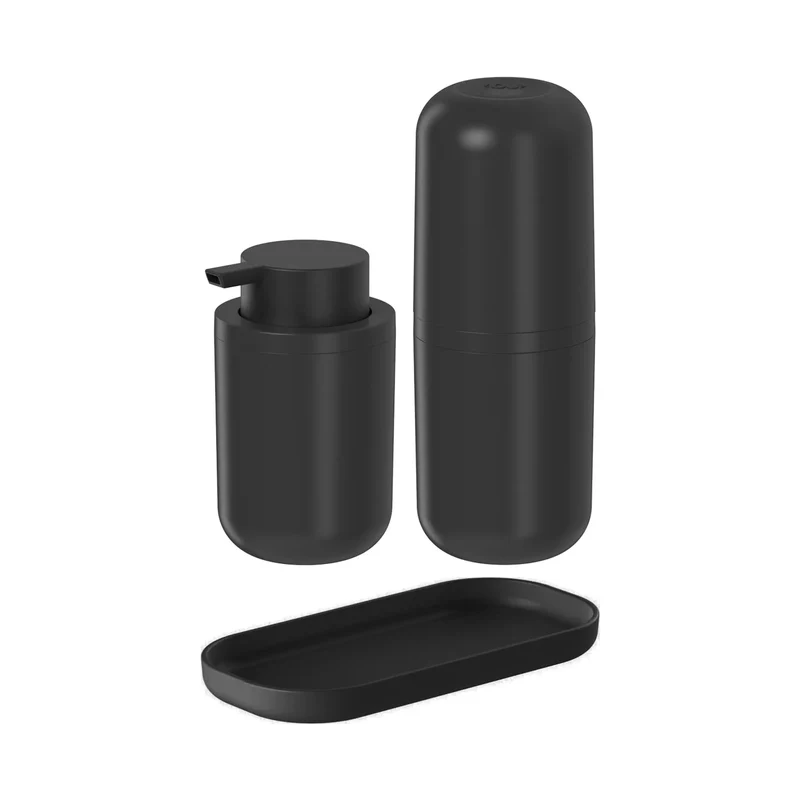 Kit de accesorios para baño bold 3 piezas color negro