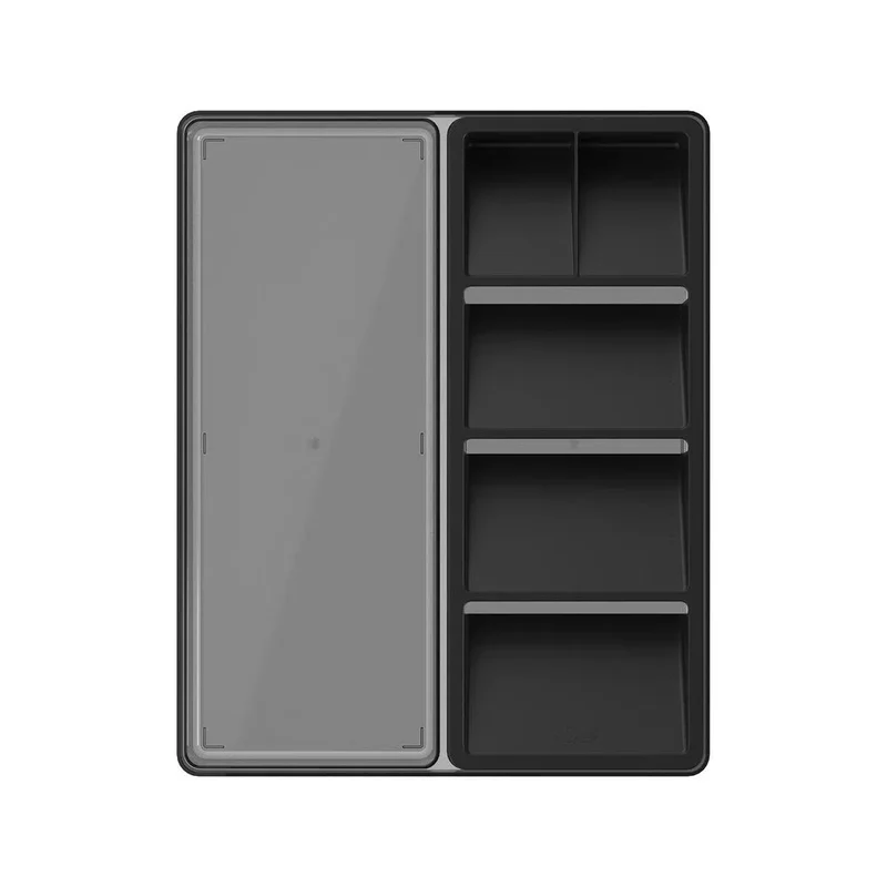 Organizador de utensilios y cubiertos clear color humo y negro