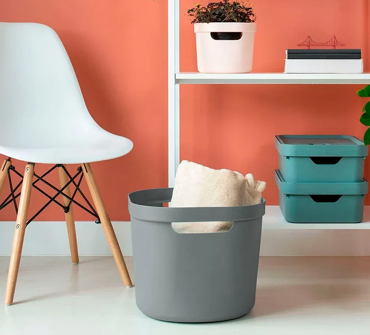 Cesta cube flex sin tapa color plomo 28 litros