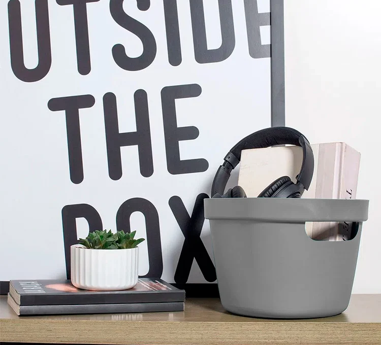 Cesta cube flex sin tapa color plomo 4 litros