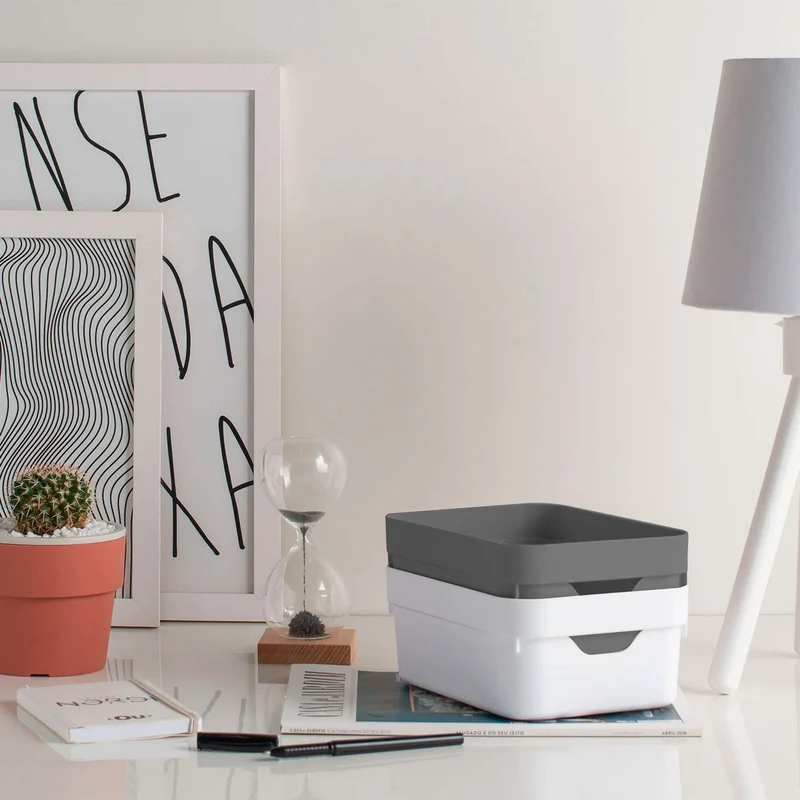 Caja organizadora mini sin tapa color plomo