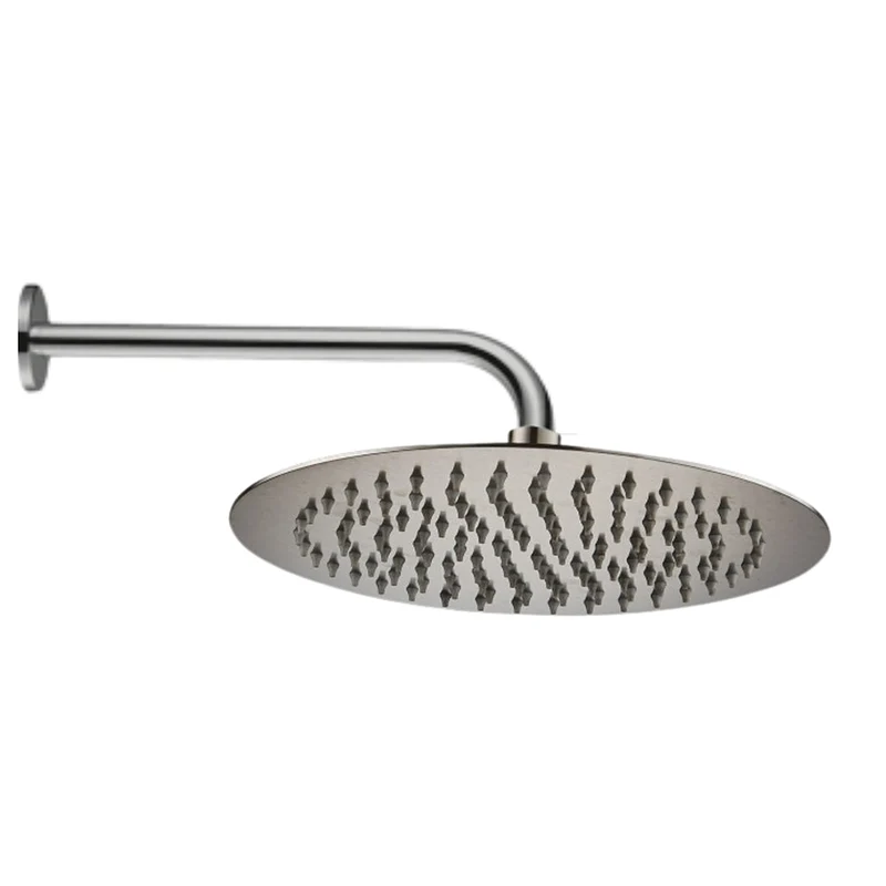Regadera redonda Slim 8" Inox con brazo 30 cm