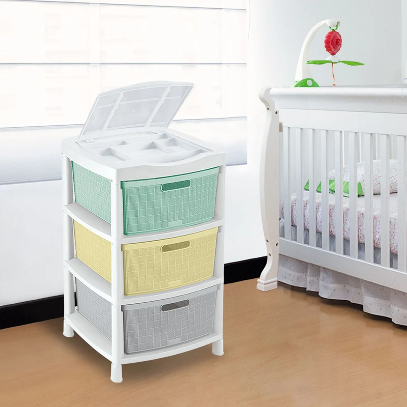 Cajas organizadorsa fique con 3 gavetas y tapa tricolor bebé Rimax