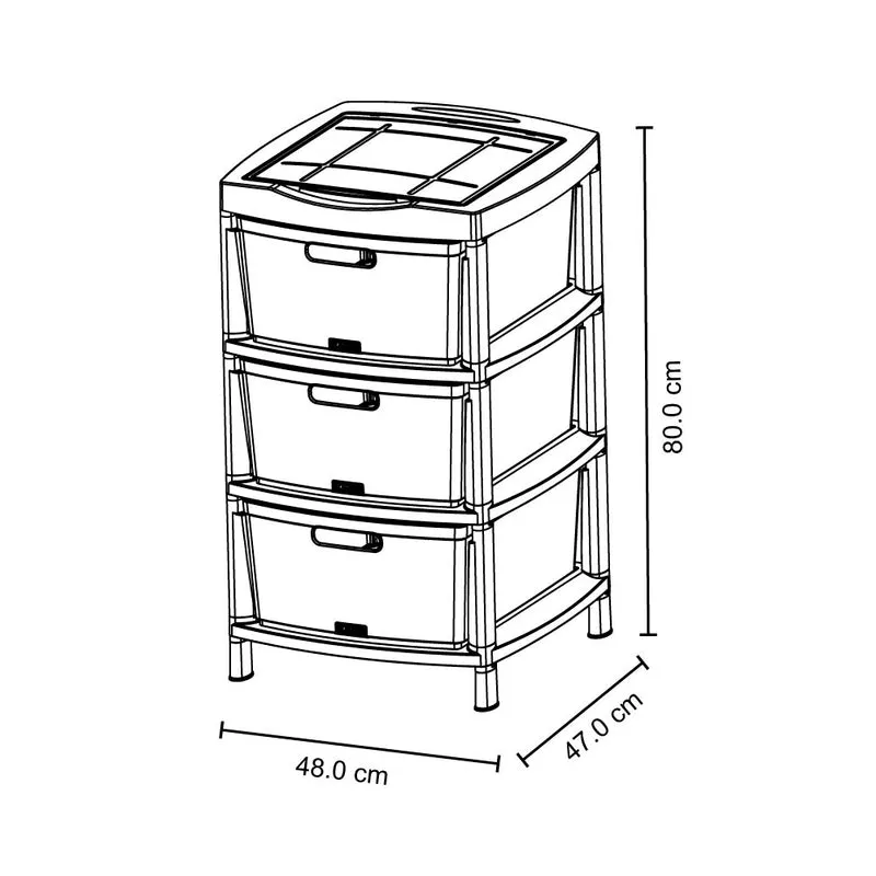 Cajas organizadoras fique con 3 gavetas y tapa tricolor niño Rimax