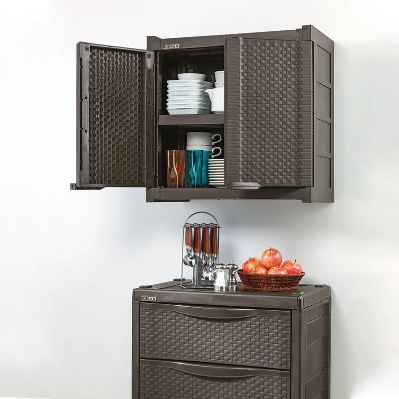 Armario gabinete apariencia rattan wengue Rimax