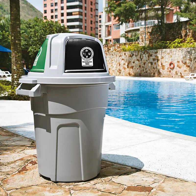 Basurero manejo residuos 100 litros con 3 compartimentos Rimax