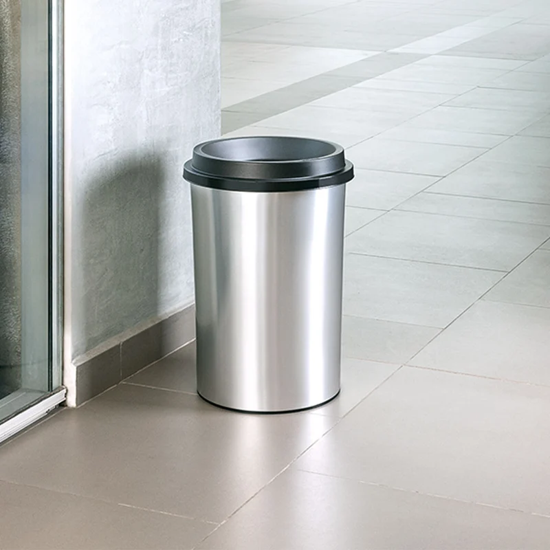 Papelera evo apariencia metal 50 litros negro Rimax