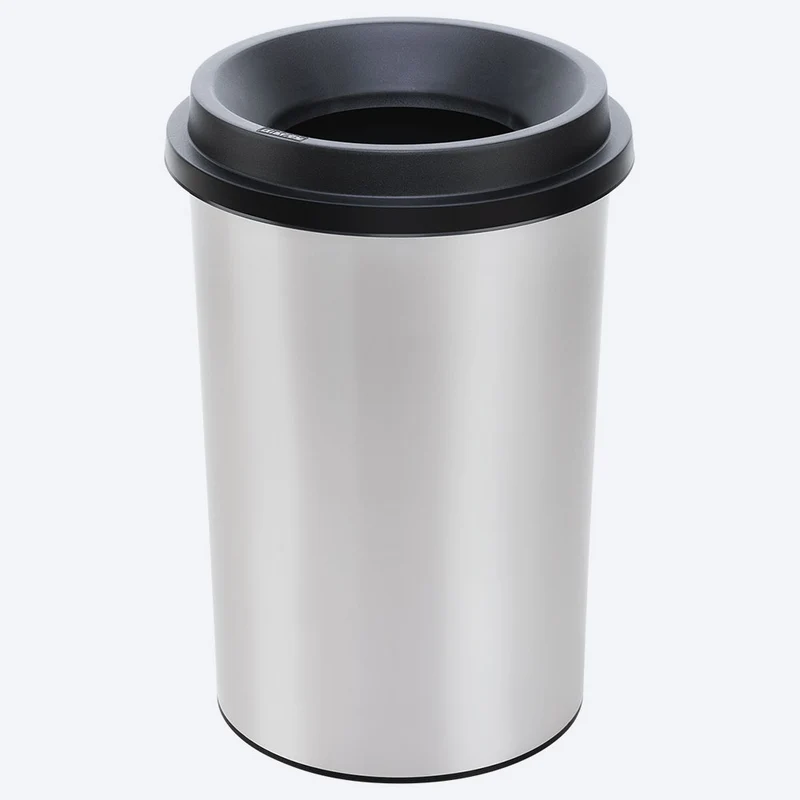 Papelera evo apariencia metal 50 litros negro Rimax