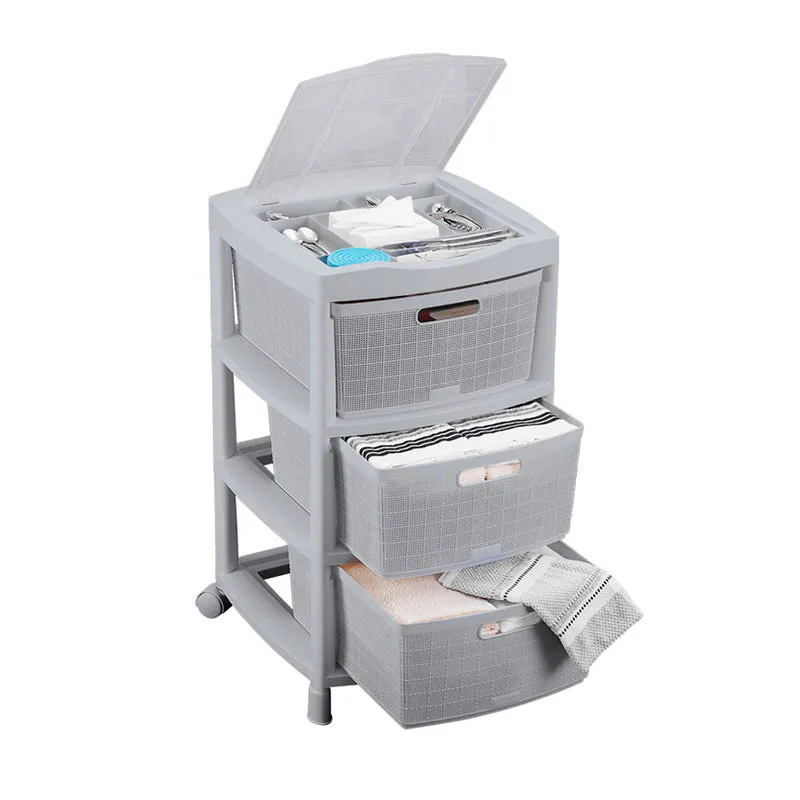 Cajas organizadoras fique con 3 gavetas y tapa gris hielo Rimax
