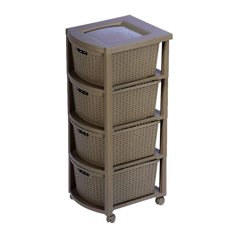 Cajonero apariencia rattan 4 gavetas altas Rimax