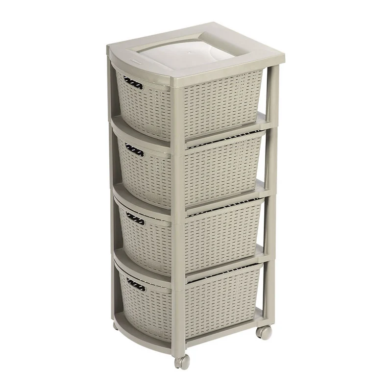 Cajonero apariencia rattan 4 gavetas altas Rimax