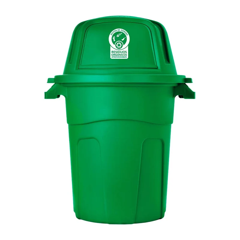 Basurero manejo residuos 100 litros verde marca Rimax