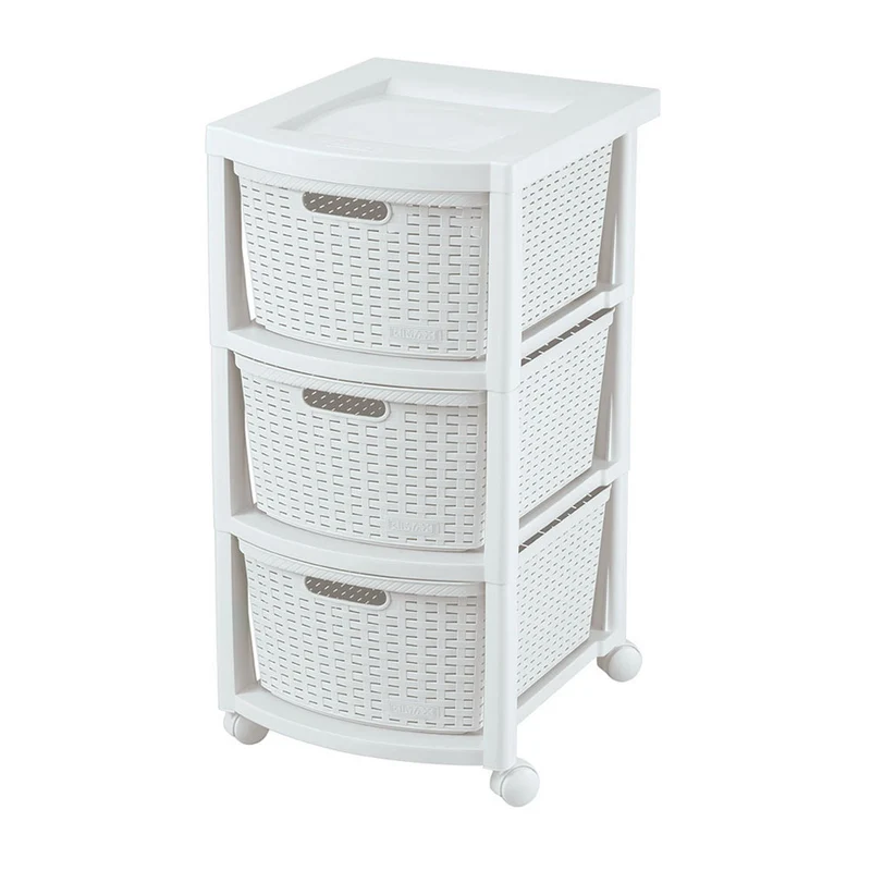 Cajonero apariencia rattan 3 gavetas altas Rimax