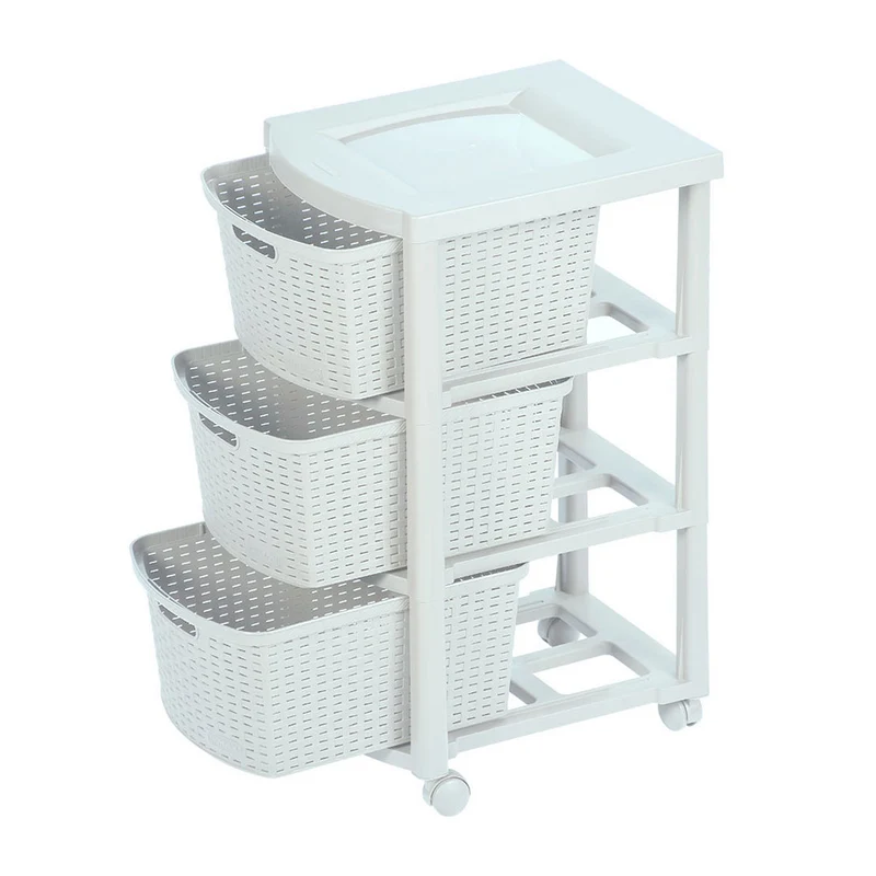 Cajonero apariencia rattan 3 gavetas altas Rimax