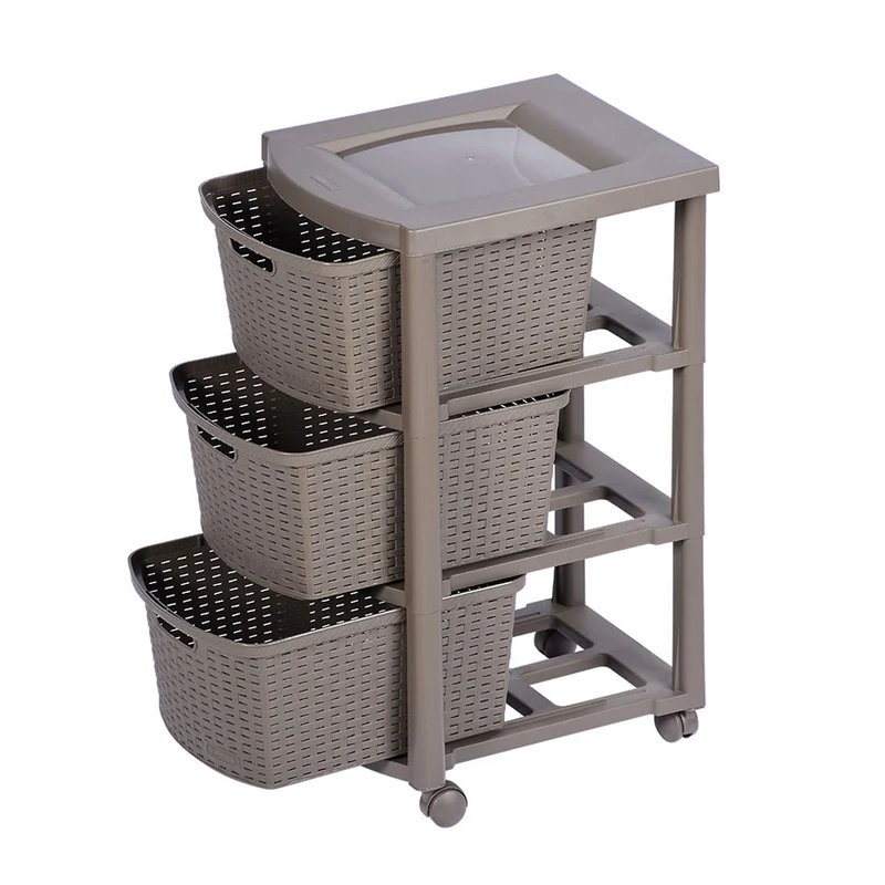 Cajonero apariencia rattan 3 gavetas altas Rimax
