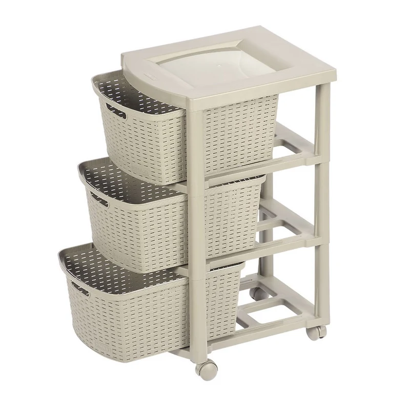 Cajonero apariencia rattan 3 gavetas altas Rimax
