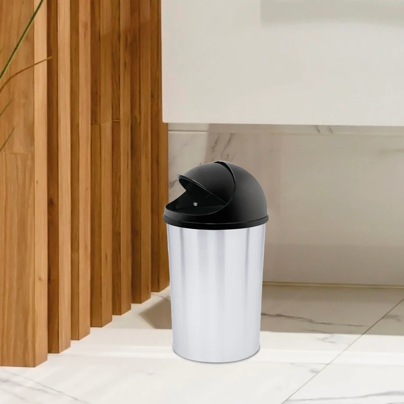 Papelera tapa móvil 5 litros in mold negro Rimax