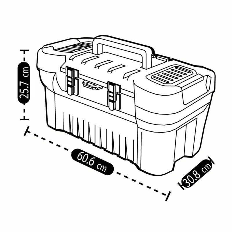 Caja de herramientas 24" con cerradura metálica negro Rimax