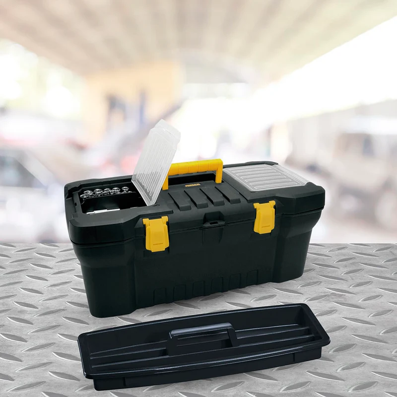 Caja de herramientas 24" cerradura plástica color negro Rimax