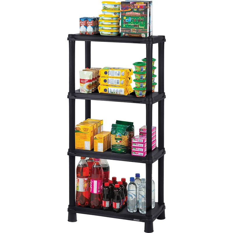 Estante solido 12" de 4 niveles negro Rimax
