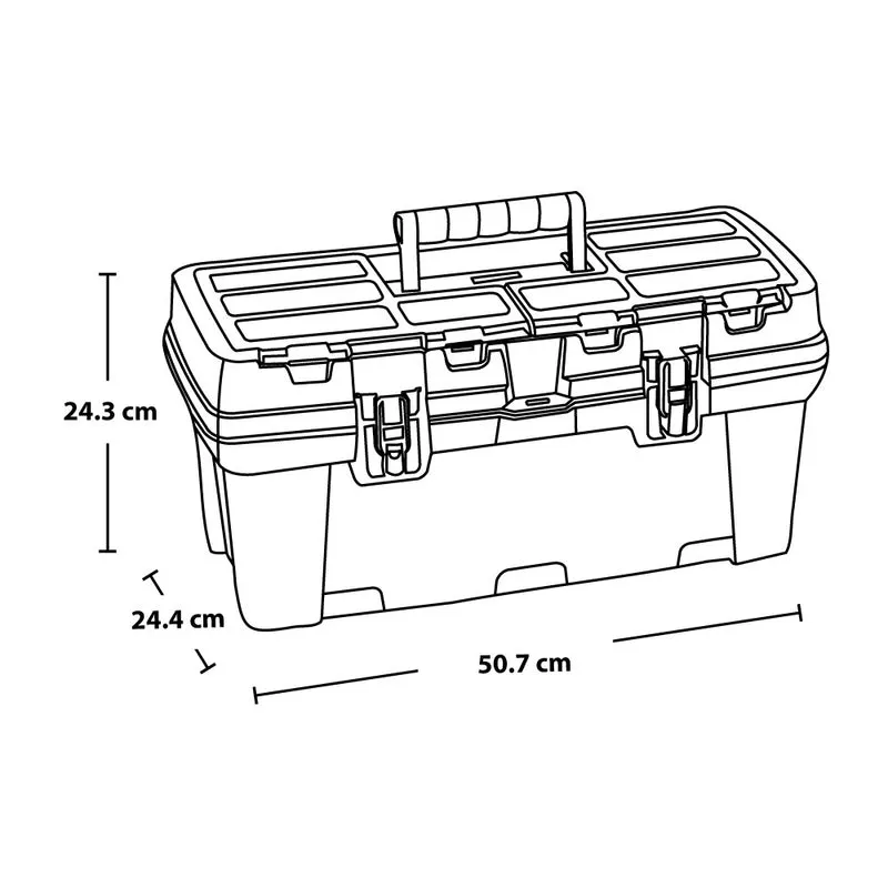 Caja de herramientas 20" plus con cerradura metálica colornegro Rimax