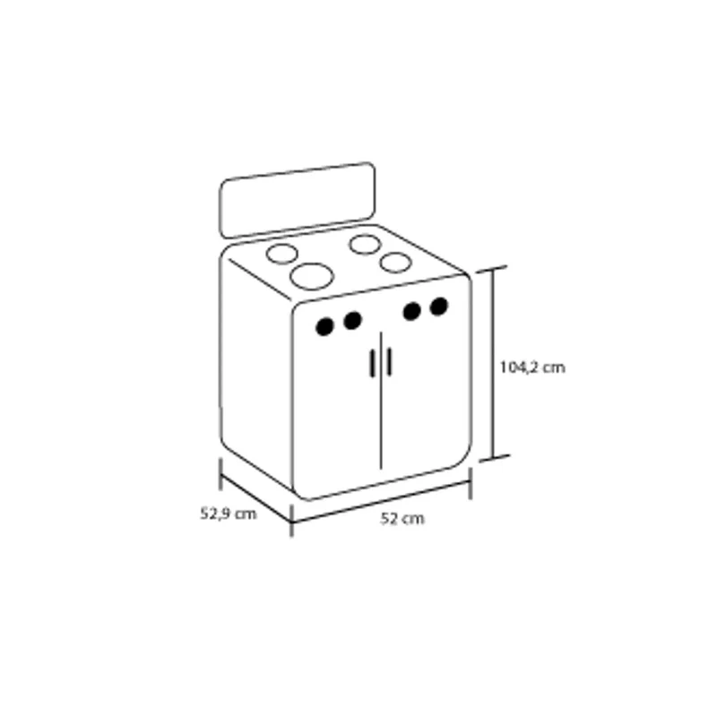 Estufa HACEB CC Romero T Gabinete MIX 3X1 Gas Natural Plata