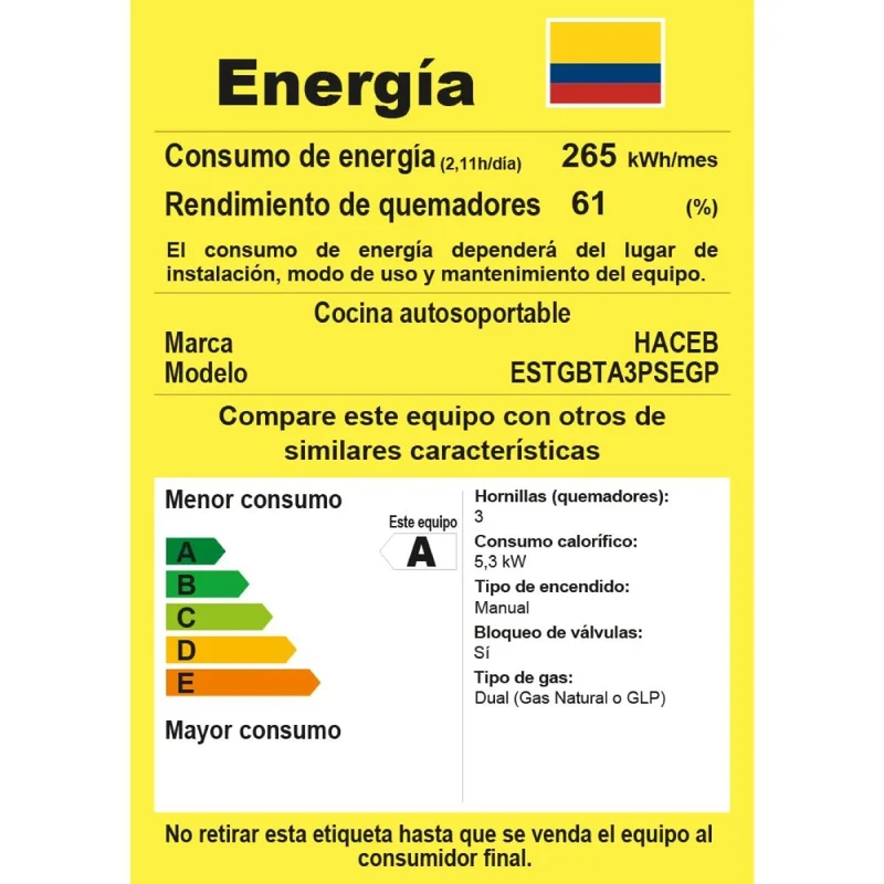 Estufa HACEB CC Romero T Gabinete MIX 3X1 Gas Natural Plata