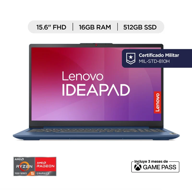 Portátil LENOVO IP3 15AMN8 RYZEN 3 512GB 8GB Windows 11 Azul