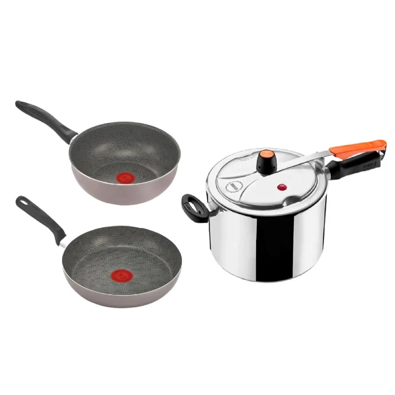 Combo IMUSA Olla A Presión 4.5L SCP + Sarten+Wok 24CM Talent