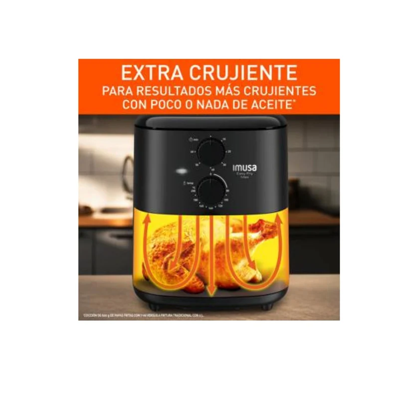 Freidora de Aire IMUSA EZ24 Negro-Inox1DI0 Easy Fry Max 5L