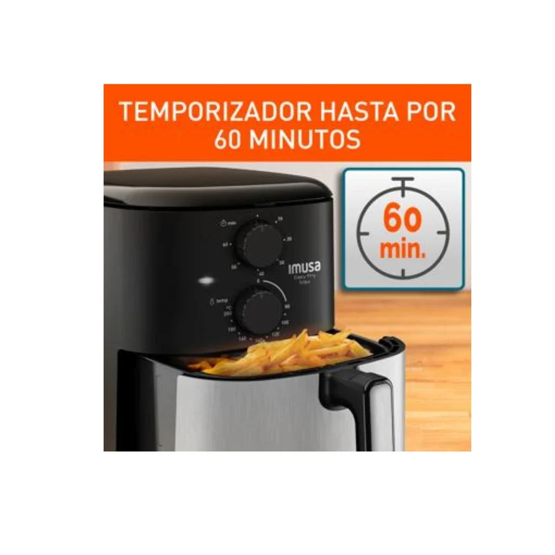 Freidora de Aire IMUSA EZ24 Negro-Inox1DI0 Easy Fry Max 5L