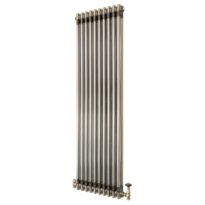Radiador Tradicional de 2 Columnas y Válvulas - 1500 x 470mm - Metal Crudo
