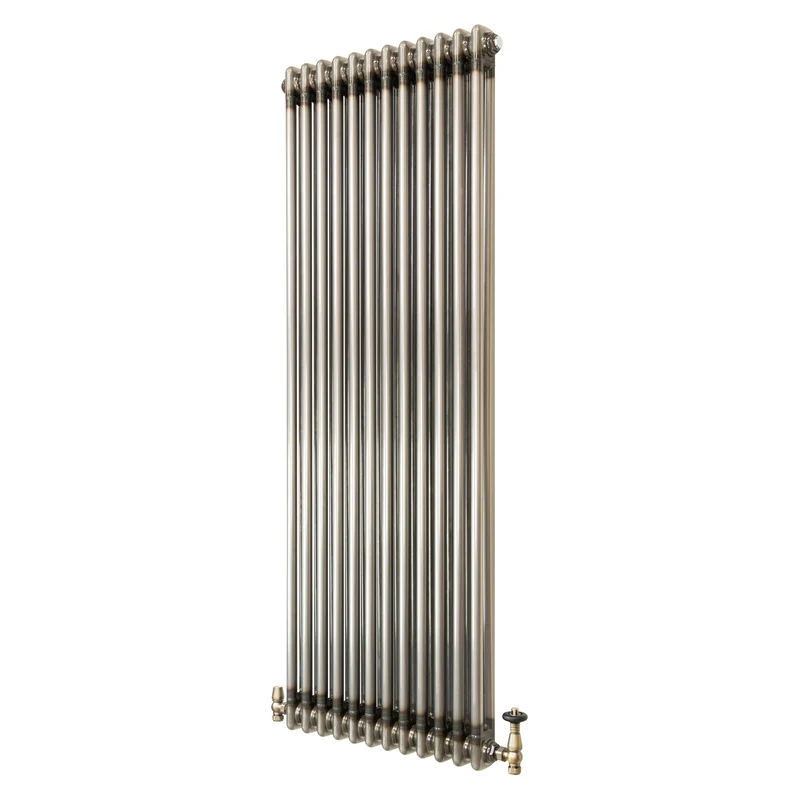 Radiador Tradicional de 2 Columnas y Válvulas - 1500 x 560mm - Metal Crudo