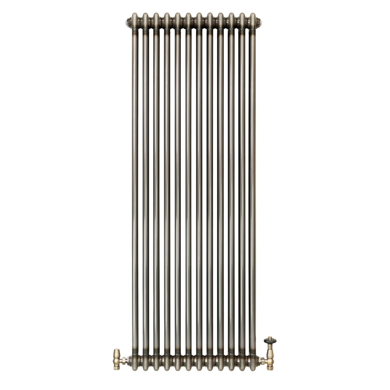 Radiador Tradicional de 2 Columnas y Válvulas - 1500 x 560mm - Metal Crudo