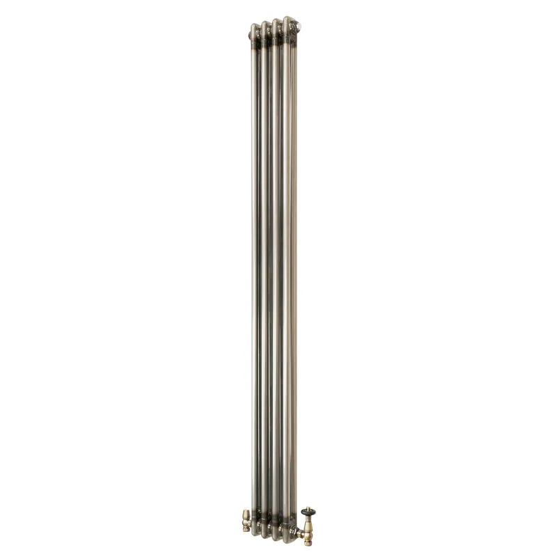 Radiador Tradicional de 2 Columnas y Válvulas - 1800 x 200mm - Metal Crudo