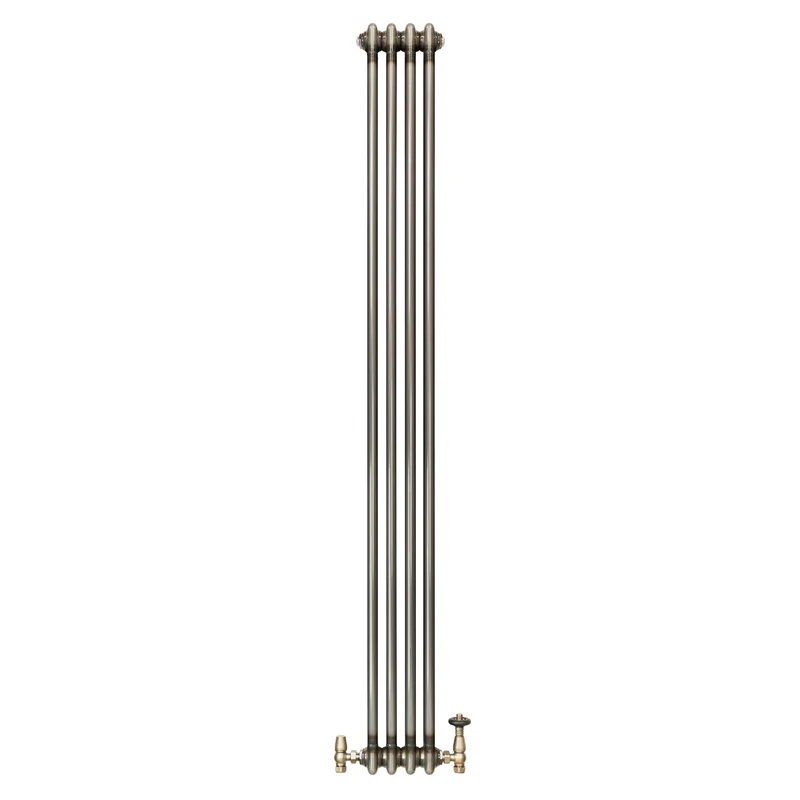 Radiador Tradicional de 2 Columnas y Válvulas - 1800 x 200mm - Metal Crudo