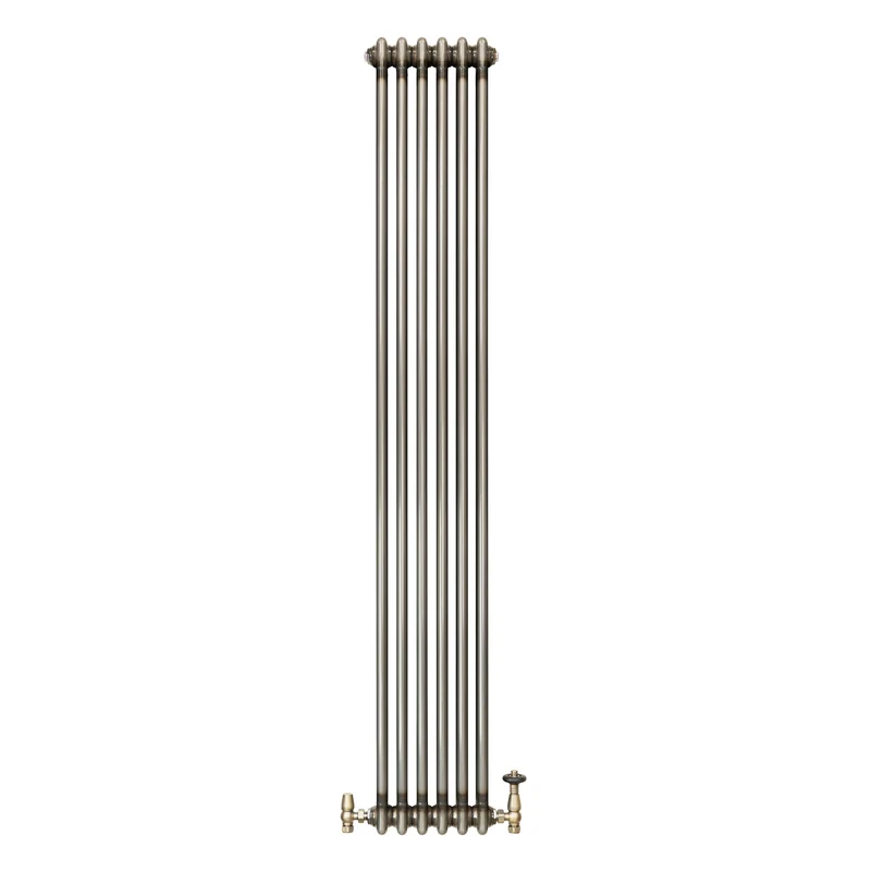 Radiador Tradicional de 2 Columnas y Válvulas - 1800 x 290mm - Metal Crudo