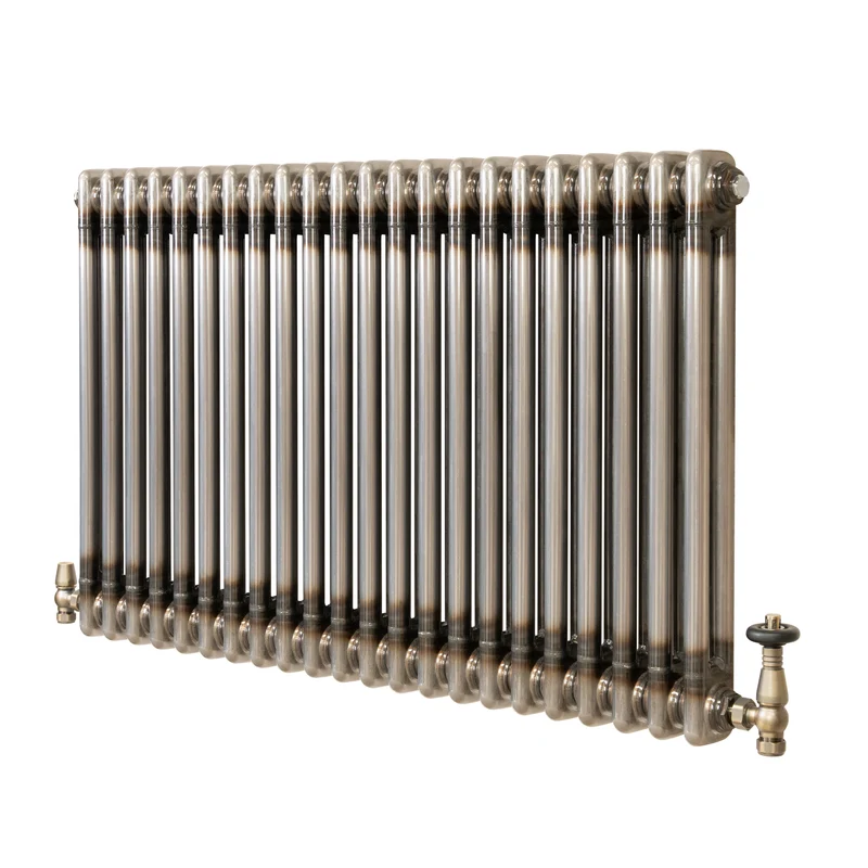 Radiador Tradicional de 2 Columnas y Válvulas - 600 x 1010mm - Metal Crudo